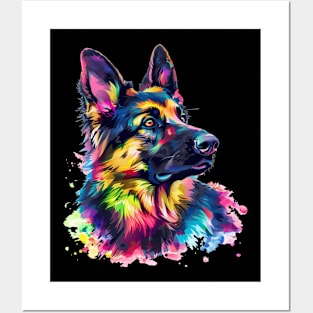 German Shepherd Colorfull Pop Art Design For Dog Onwer Posters and Art